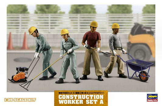 KIT DA MONTARE IN SCALA COMPATIBILE CON CONSTRUCTION WORKER SET A KIT 1:35 HASEGAWA HA66003