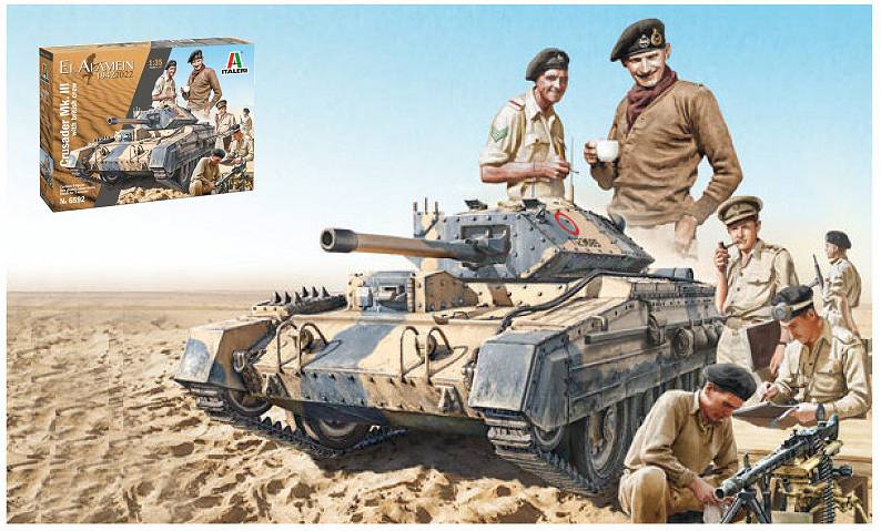 SCALE ASSEMBLY KIT COMPATIBLE WITH CRUSADER Mk.III BRITISH TANK CREW EL ALAMEIN OCTOBER 1942 KIT 1:35 ITALERI IT6592