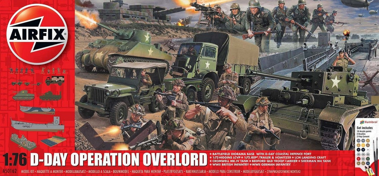 KIT DA MONTARE IN SCALA COMPATIBILE CON D-DAY OPERATION OVERLORD SET KIT 1:76 AIRFIX A50162A