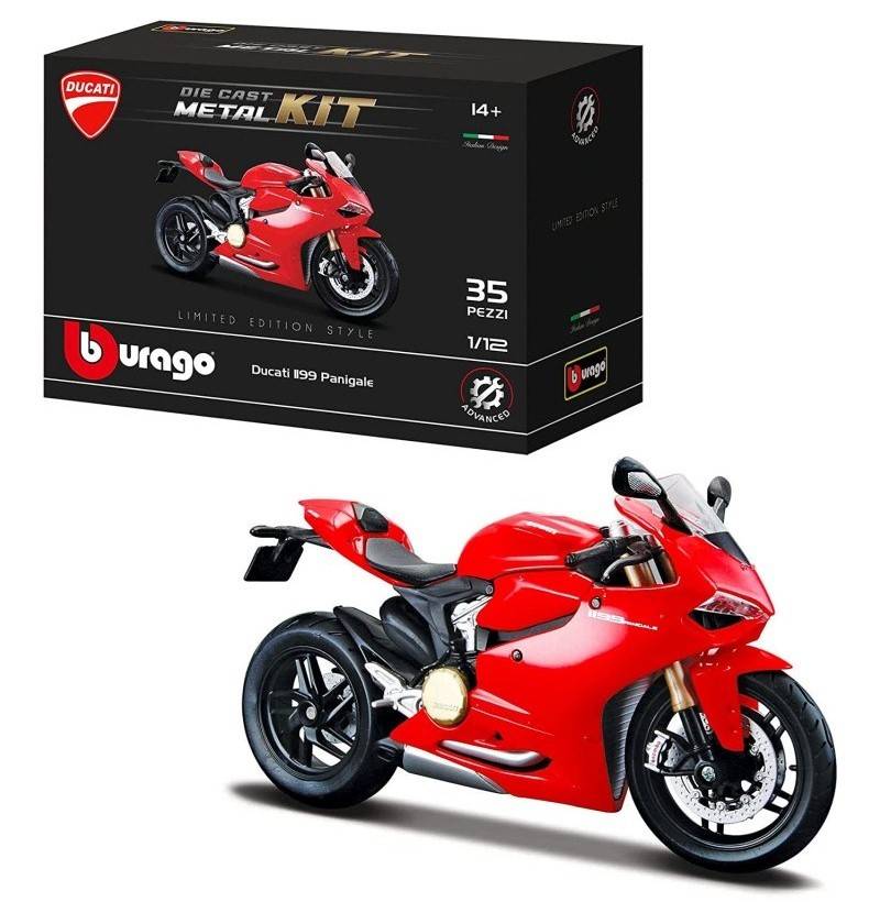 KIT DA MONTARE IN SCALA COMPATIBILE CON DUCATI 1199 PANIGALE RED KIT 1:12 BURAGO BU55101