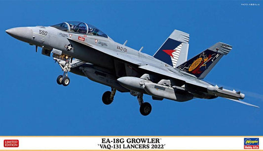 KIT DE MONTAGE À L'ÉCHELLE COMPATIBLE AVEC EA-18G GROWLER VAQ-131 LANCERS 2022 KIT 1:72 HASEGAWA HA02432