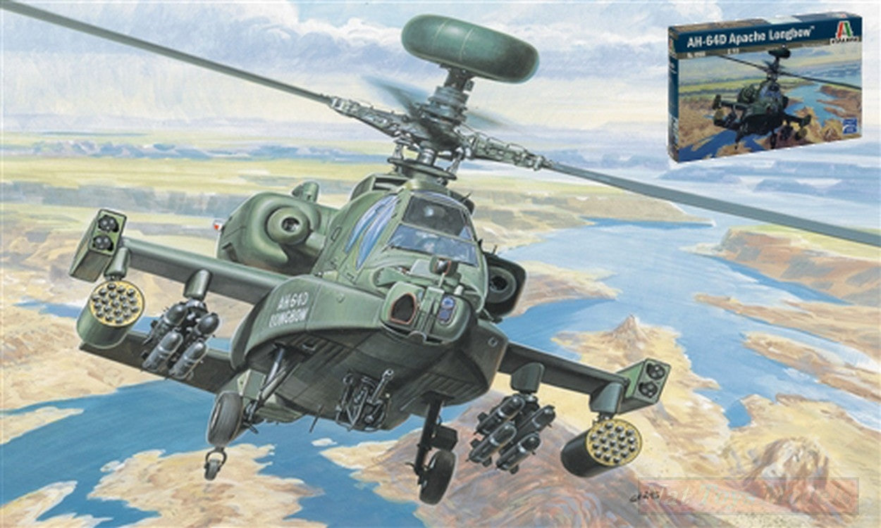 KIT DE MONTAGE À L'ÉCHELLE COMPATIBLE AVEC LE KIT D'HÉLICOPTÈRE APACHE AH-64 D 1:72 ITALERI IT0080