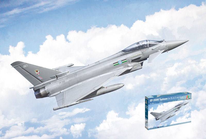 KIT DE MONTAGE À L&#39;ÉCHELLE COMPATIBLE AVEC EUROFIGHTER TIPHOON EF-2000 IN RAF SERVICE KIT 1:72 ITALERI IT1457