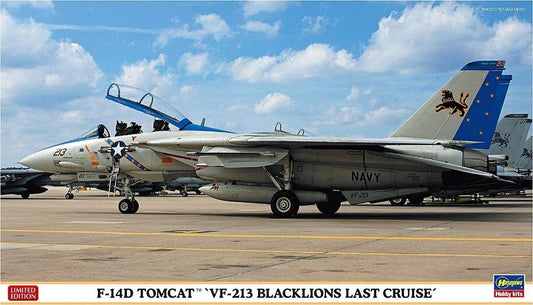 KIT DE MONTAGE À L'ÉCHELLE COMPATIBLE AVEC F-14D TOMCAT VF-213 BLACKLIONS LAST CRUISE KIT 1:72 HASEGAWA HA02406
