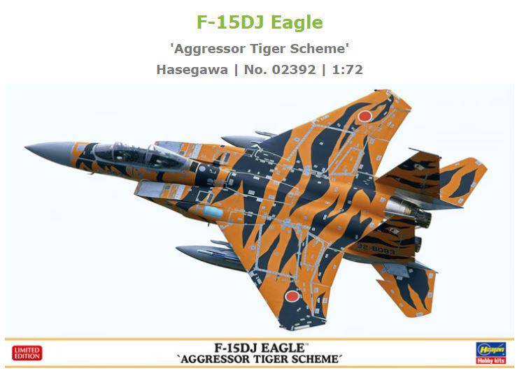 KIT D'ASSEMBLAGE À L'ÉCHELLE COMPATIBLE AVEC LE KIT DE SCHÉMA TIGER AGGRESSOR F-15DJ EAGLE 1:72 HASEGAWA HA02392