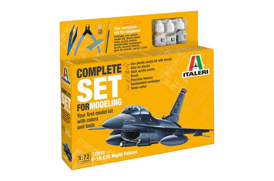 KIT DE MONTAGE À L'ÉCHELLE COMPATIBLE AVEC LE KIT COMPLET F-16 C/D NIGHT FALCON 1:72 ITALERI IT72009