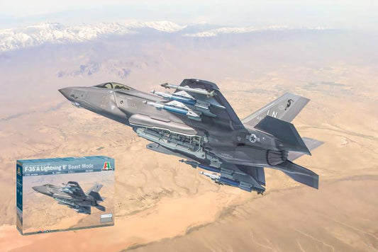 KIT DE MONTAGE À L'ÉCHELLE COMPATIBLE AVEC F-35A LIGHTNING II VERSION CTOL (MODE BÊTE) KIT 1:72 ITALERI IT1464