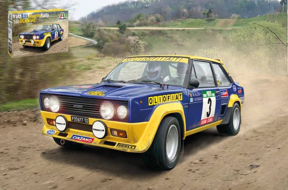 KIT DA MONTARE IN SCALA COMPATIBILE CON FIAT 131 ABARTH RALLY OLIO FIAT KIT 1:24 ITALERI IT3667