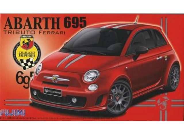 KIT DE MONTAGE À L'ÉCHELLE COMPATIBLE AVEC FIAT NUOVA 500 ABARTH 695 TRIBUTO FERRARI RED KIT 1:24 FUJIMI FJ123844