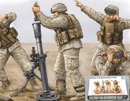 KIT D'ASSEMBLAGE À L'ÉCHELLE COMPATIBLE AVEC LE KIT DE FIGURINES MODERNE US ARMY US MARINE M252 1:35 TRUMPETER TP0423