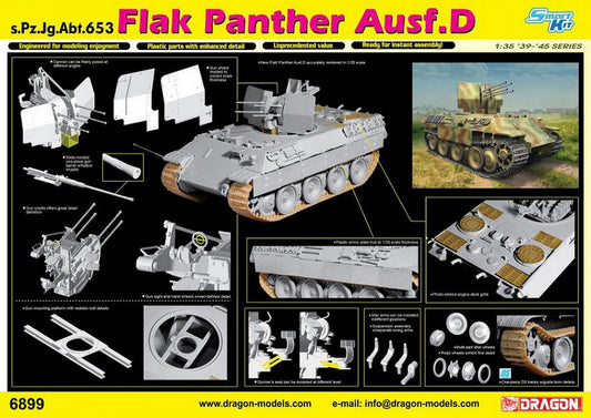 KIT DA MONTARE IN SCALA COMPATIBILE CON FLAK PANTHER AUSF.D s.Pz.Jg.Abt KIT 1:35 DRAGON D6899