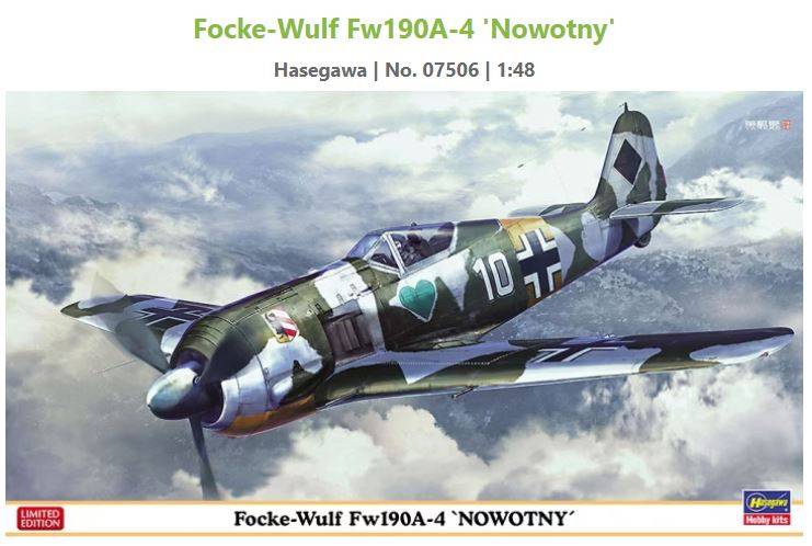KIT DE MONTAGE À L'ÉCHELLE COMPATIBLE AVEC FOCKE-WULF Fw190A NOWOTNY KIT 1:48 HASEGAWA HA07506