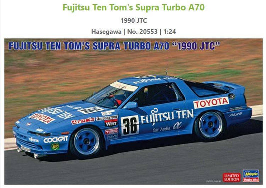 KIT DA MONTARE IN SCALA COMPATIBILE CON FUJITSU TEN TOM'S SUPRA TURBO A70 1990 JTC KIT 1:24 HASEGAWA HA20553