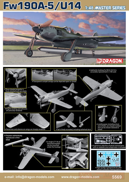 KIT DE MONTAGE À L'ÉCHELLE COMPATIBLE AVEC LE KIT Fw190A-5/U-14 1:48 DRAGON D5569