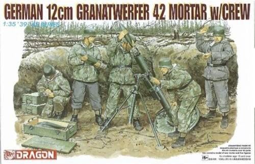 KIT DA MONTARE IN SCALA COMPATIBILE CON GERMAN 12 cm GRANATWERFER42 MORTAR W/CREW KIT 1:35 DRAGON D6090