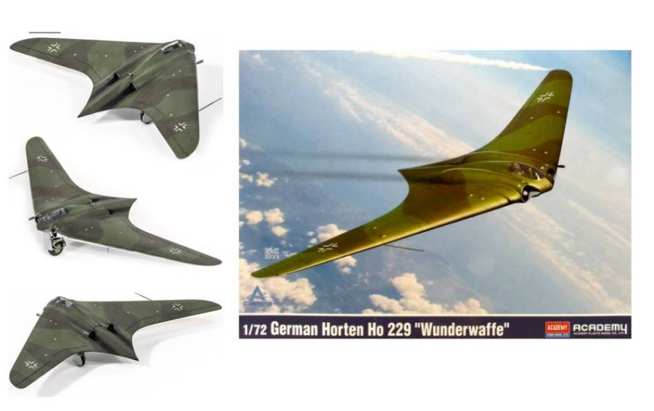 KIT DE MONTAGE À L'ÉCHELLE COMPATIBLE AVEC LE KIT ALLEMAND HORTEN Ho 229 "WUNDERWAFFE" 1:72 ACADEMY ACD12583