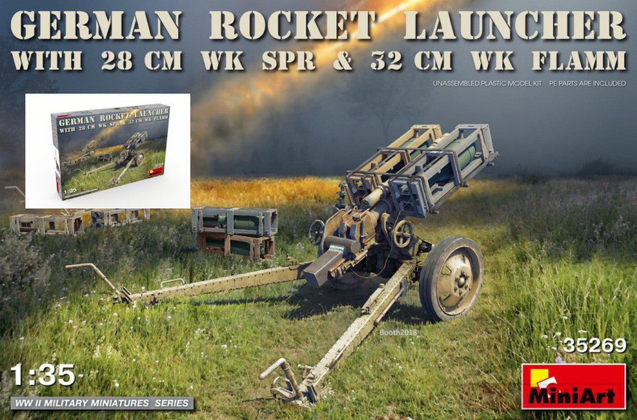 KIT DE MONTAGE À L'ÉCHELLE COMPATIBLE AVEC LANCE-FUSÉES ALLEMAND AVEC 28 cm WK Spr &amp; 32 cm FLAMM KIT 1:35 MINIART MIN35269