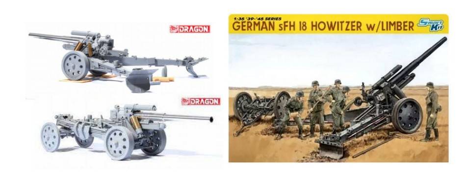 KIT DA MONTARE IN SCALA COMPATIBILE CON GERMAN s.FH.18 HOWITZER W/LIMBER KIT 1:35 DRAGON D6392