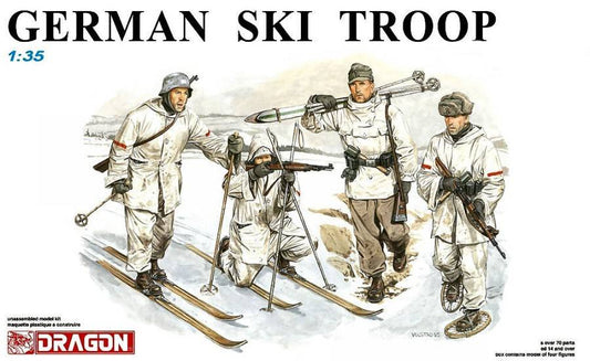 KIT DE MONTAGE À L'ÉCHELLE COMPATIBLE AVEC LES TROUPES DE SKI ALLEMANDES KIT 1:35 DRAGON D6039