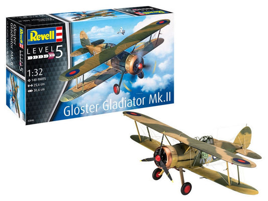 KIT D'ASSEMBLAGE À L'ÉCHELLE COMPATIBLE AVEC LE KIT GLOSTER GLADIATOR Mk.II 1:32 REVELL RV03846