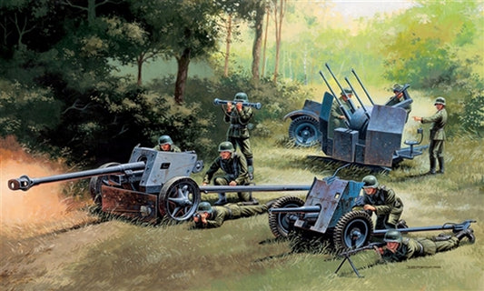 KIT DE MONTAGE ÉCHELLE COMPATIBLE AVEC PISTOLETS SET PAK 35 - PAK 40 - FLACK 38 KIT 1:72 ITALERI IT7026