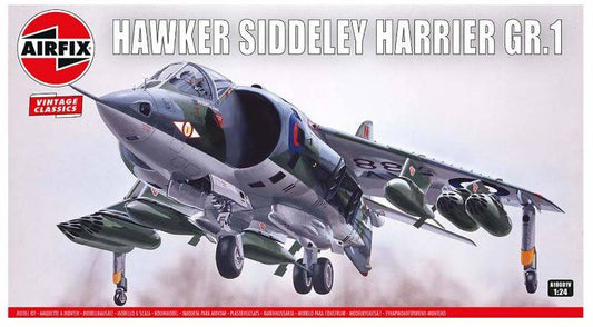 KIT DE MONTAGE À L'ÉCHELLE COMPATIBLE AVEC HAWKER SIDDELEY HARRIER GR.1 KIT 1:24 AIRFIX A18001V