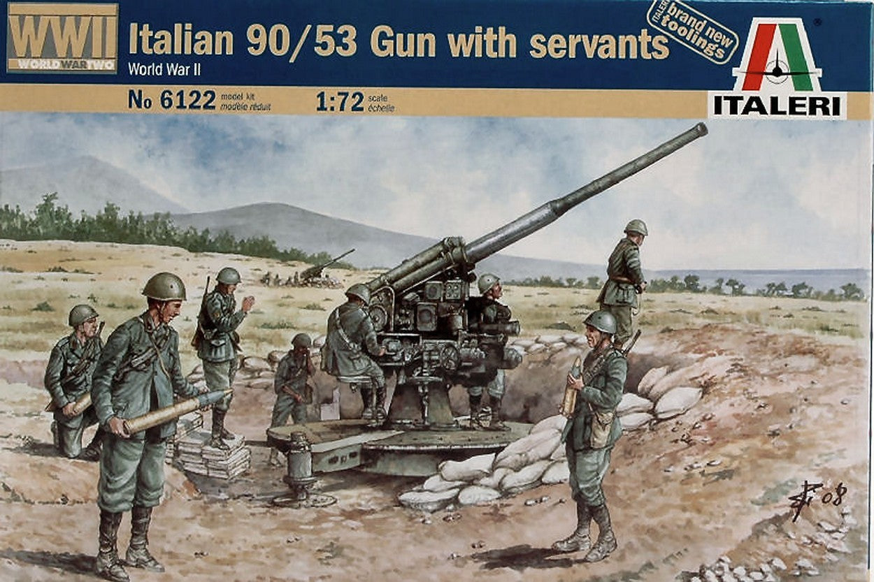 KIT DA MONTARE IN SCALA COMPATIBILE CON ITALIAN 90/53 GUN C/FIG.KIT 1:72 ITALERI IT6122