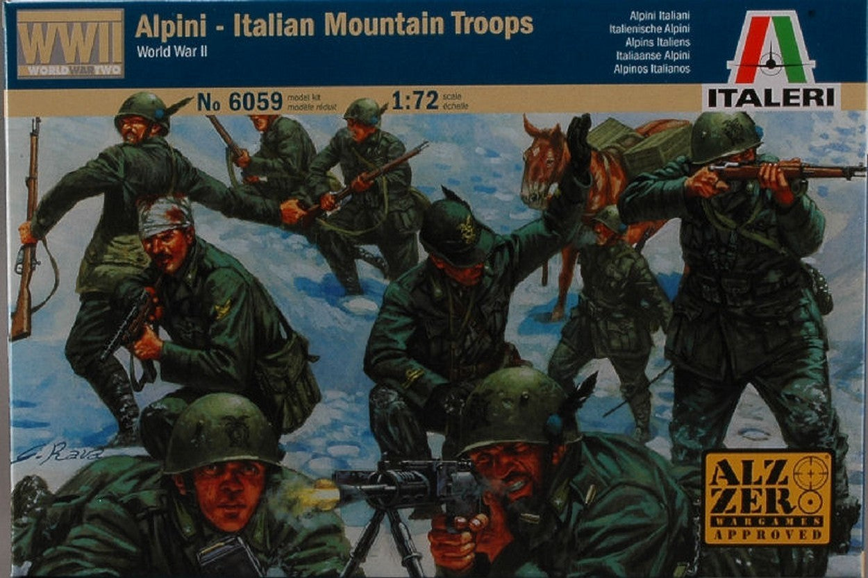 KIT À ASSEMBLER À L'ÉCHELLE COMPATIBLE AVEC LES TROUPES DE MONTAGNE ITALIENNES ALPINI" KIT 1:72 ITALERI IT6059"