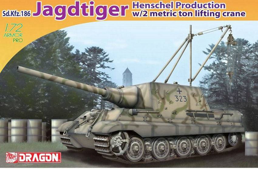 KIT DE MONTAGE À L'ÉCHELLE COMPATIBLE AVEC JAGDTIGER HENSCHEL AVEC KIT 2 TONNES 1:72 DRAGON D7345