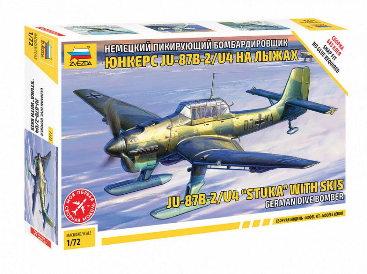KIT DE MONTAGE À L'ÉCHELLE COMPATIBLE AVEC JU-87 B2/U4 STUKA AVEC KIT DE SKI 1:72 ZVEZDA Z7323