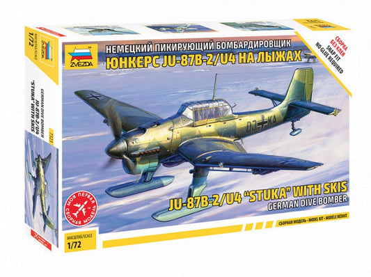 KIT DE MONTAGE À L'ÉCHELLE COMPATIBLE AVEC JU-87 B2/U4 STUKA AVEC KIT DE SKI 1:72 ZVEZDA Z7323