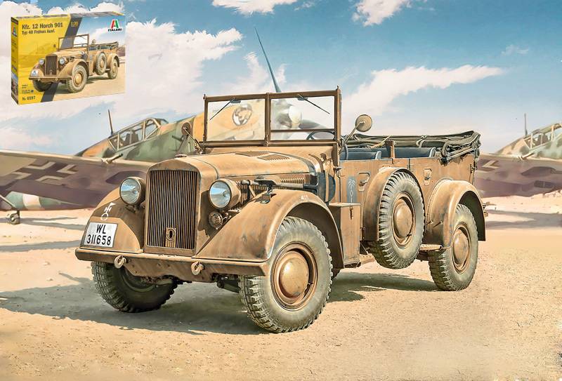 KIT DA MONTARE IN SCALA COMPATIBILE CON KFZ. 12 HORCH 901 TYP 40 FRUHEN AUSF. KIT 1:35 ITALERI IT6597