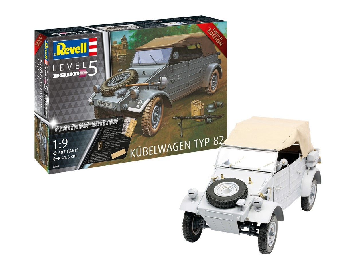 KIT DA MONTARE IN SCALA COMPATIBILE CON KUBELWAGEN TYP 82 PLATINIUM EDITION KIT 1:9 REVELL RV03500