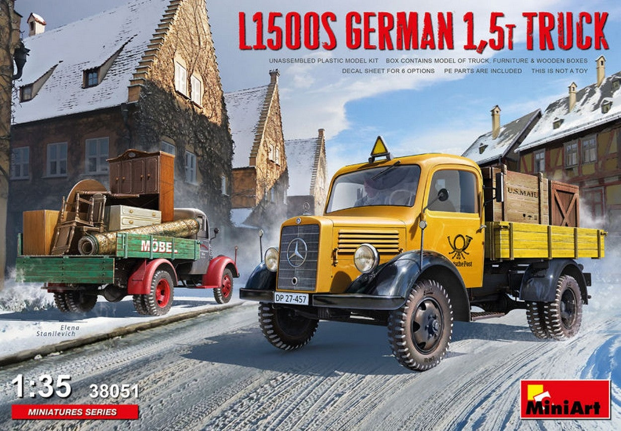 KIT DE MONTAGE À L'ÉCHELLE COMPATIBLE AVEC LE KIT DE CAMION ALLEMAND 1.5T L1500S 1:35 MINIART MIN38051