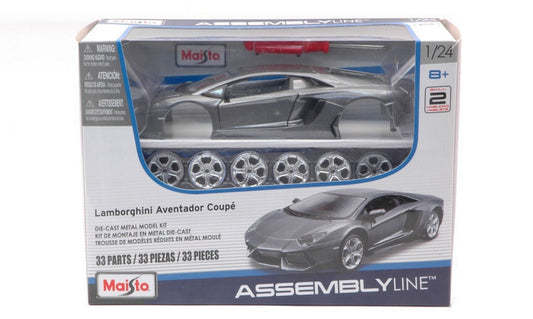 SCALE ASSEMBLY KIT COMPATIBLE WITH LAMBORGHINI AVENTADOR COUPE' SILVERGUN KIT 1:24 MAISTO MI39234