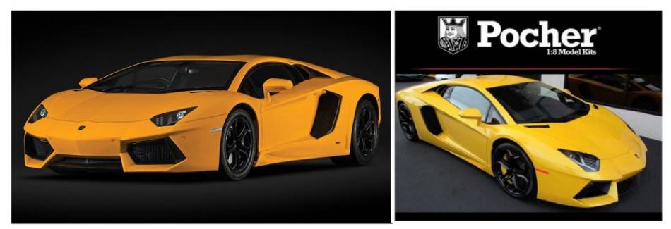 SCALE ASSEMBLY KIT COMPATIBLE WITH LAMBORGHINI AVENTADOR ORION YELLOW KIT 1:8 POCHER HK119