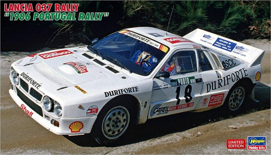 SCALE ASSEMBLY KIT COMPATIBLE WITH LANCIA 037 1986 PORTUGAL RALLY KIT 1:24 HASEGAWA HA20584