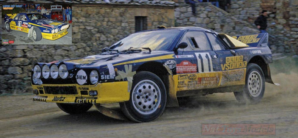 KIT DA MONTARE IN SCALA COMPATIBILE CON LANCIA 037 RALLY N.11 4th SANREMO RALLY 1984 F.TABATON KIT 1:24 HASEGAWA HG20277