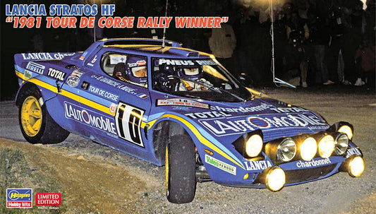 KIT DA MONTARE IN SCALA COMPATIBILE CON LANCIA STRATOS HF 1981 TOUR DE CORSE RALLY WINNER KIT 1:24 HASEGAWA HA20530