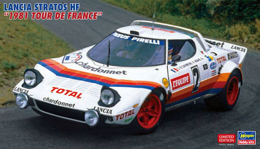 KIT DA MONTARE IN SCALA COMPATIBILE CON LANCIA STRATOS HF TOUR DE FRANCE 1981 KIT 1:24 HASEGAWA HA20499