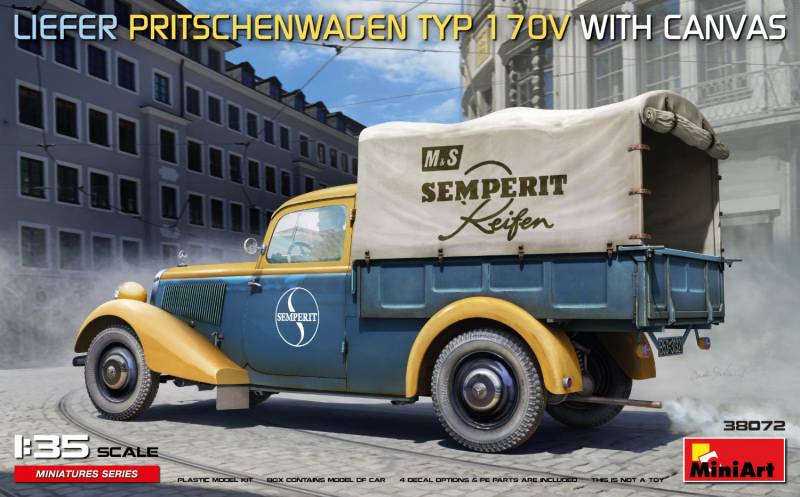 KIT DE MONTAGE À L'ÉCHELLE COMPATIBLE AVEC LIEFER PRITSHENWAGEN TYP 170V AVEC KIT TOILE 1:35 MINIART MIN38072