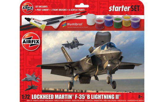 KIT D'ASSEMBLAGE À L'ÉCHELLE COMPATIBLE AVEC LOCKHEED MARTIN F-35B LIGHTNING II KIT DE DÉMARRAGE 1:72 AIRFIX A55010