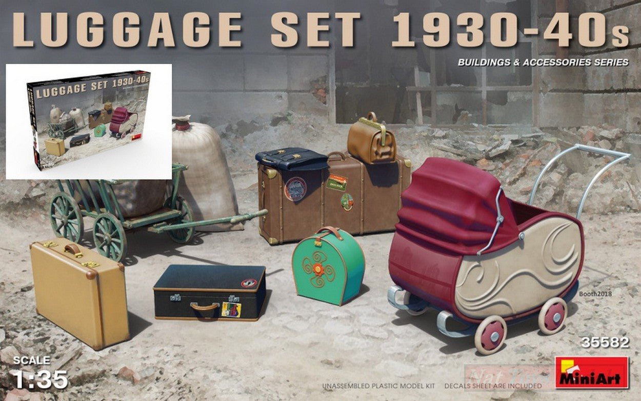 KIT DE MONTAGE À L'ÉCHELLE COMPATIBLE AVEC LE SET DE BAGAGES ANNÉES 1930-40 KIT 1:35 MINIART MIN35582
