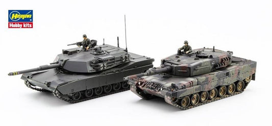 KIT DA MONTARE IN SCALA COMPATIBILE CON M1 ABRAMS & LEOPARD 2  KIT 1:72 HASEGAWA HA30069