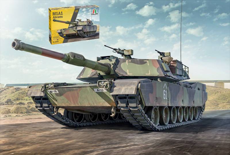 KIT DA MONTARE IN SCALA COMPATIBILE CON M1A1 ABRAMS KIT 1:35 ITALERI IT6596