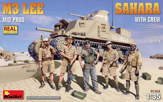 KIT DA MONTARE IN SCALA COMPATIBILE CON M3 LEE MID PROD.SAHARA W/CREW KIT 1:35 MINIART MIN35274