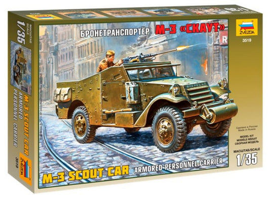KIT DA MONTARE IN SCALA COMPATIBILE CON M3 SCOUT CAR ARMORED PERSONEL CARRIER KIT 1:35 ZVEZDA Z3519