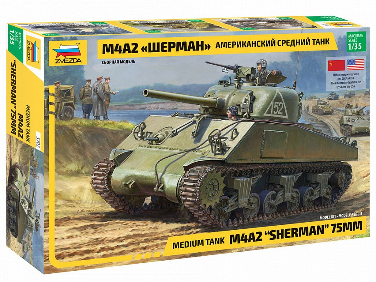 KIT DE MONTAGE À L'ÉCHELLE COMPATIBLE AVEC LE KIT SHERMAN M4 A2 1:35 ZVEZDA Z3702