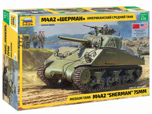 KIT DE MONTAGE À L'ÉCHELLE COMPATIBLE AVEC LE KIT SHERMAN M4 A2 1:35 ZVEZDA Z3702