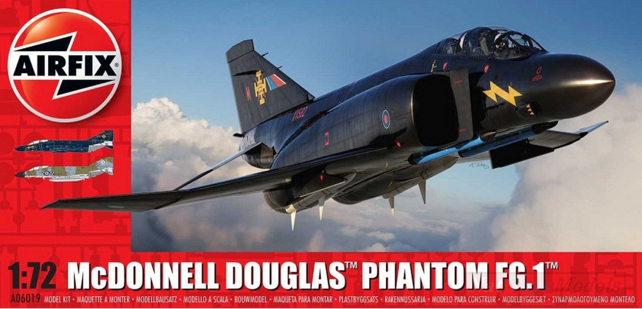KIT DE MONTAGE À L'ÉCHELLE COMPATIBLE AVEC MC DONNELL DOUGLAS PHANTOM FG 1 RAF KIT 1:72 AIRFIX A06019